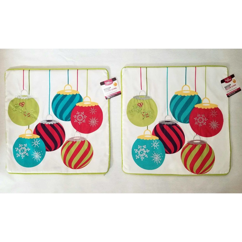 Christmas Holiday Ornaments 18x18 Pillow Covers Better Homes & Gardens Decor
